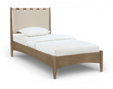 Santos - Vegan Leather Headboard And Wood Bed - Waxed Brown Frame