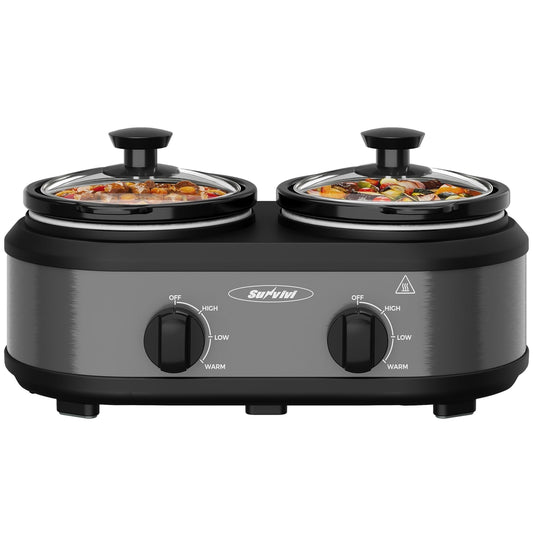 Dual Slow Cooker with 2 Removable Ceramic Pots