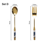 Vintage Gold Stainless Steel Spoon Fork Set