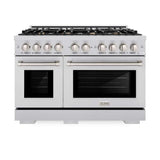 ZLINE 48" Select Dual Fuel Range Gas Cooktop Electric Convection Oven Stainless Steel Brass Burners HDR-BR-48