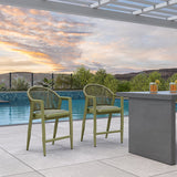 PURPLE LEAF Outdoor Bar Stools Set of 2 – Counter Stools Bar Stools with Aluminum Frame & Backrest for Patio, Kitchen Island & Bistro Stools