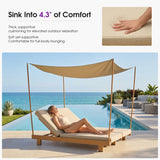PURPLE LEAF Outdoor Daybed for Patio, Poolside Chaise Lounge Bed with Cushion, Olefin Blend Fabric, Aluminum Frame Sunbed with Side Table for Deck and Backyard