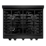 ZLINE 30 in.Gas Range, Convection Gas Oven, Black Stainless Steel, SGRB-30