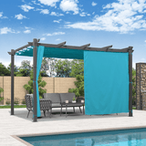 PURPLE LEAF Outdoor Pergola with Retractable Canopy Aluminum Shelter for Beach Porch Garden Shade Pavilion Pergola with Curtains