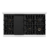ZLINE 48" Select Dual Fuel Range Gas Cooktop Electric Convection Oven DuraSnow® Stainless Steel Black Matte Door Gold HDRSZ-BLM-48-G