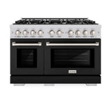 ZLINE 48" Select Dual Fuel Range Gas Cooktop Electric Convection Oven Stainless Steel Black Matte Door HDR-BLM-48