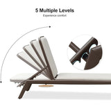 PURPLE LEAF Patio Chaise Lounge with Cushion Aluminum Tanning Chair Lounge Adjustable Reclining Set
