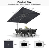 PURPLE LEAF Morden White Outdoor Umbrella Premium Aluminum Patio Cantilever Pool Sun Umbrellas