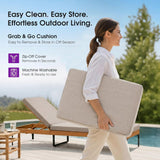 PURPLE LEAF Outdoor Chaise Lounge Patio Lounge Chair Recliner with Side Table and Cushion for Poolside Balcony Backyard