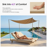 PURPLE LEAF Outdoor Daybed for Patio, Poolside Chaise Lounge Bed with Cushion, Olefin Blend Fabric, Aluminum Frame Sunbed with Side Table for Deck and Backyard