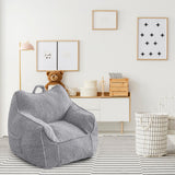 MAXYOYO Kids Bean Bag Chair, Sherpa Bean Bag Couch with Decorative Edges for children's room (Grey)