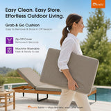 PURPLE LEAF Outdoor Chaise Lounge Patio Lounge Chair Recliner with Side Table and Cushion for Poolside Balcony Backyard