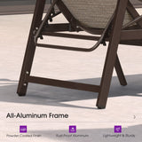 PURPLE LEAF Outdoor Chaise Lounge Chair Patio Pool Lounger Aluminum Chairs with Side Table and Wheels Adjustable Tanning Recliner with Armrests for Outside Backyard Deck Beach