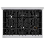 ZLINE 36" Dual Fuel Range, Gas Cooktop, Electric Convection Oven Stainless Steel, CDR36