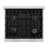 ZLINE 30" Dual Fuel Range, Gas Cooktop, Electric Convection Oven DuraSnow® Stainless Steel, CDRS-30
