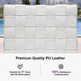 PURPLE LEAF Outdoor Counter Height Stools Set of 2, PU Leather Patio Bar Set with Aluminum Frame, Bar Chairs for Poolside, Garden, Kitchen Island