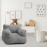 MAXYOYO Kids Bean Bag Chair, Corduroy Bean Bag Couch with Armrests for Children's Room (Grey)