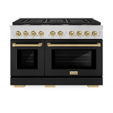 ZLINE 48"Paramount Dual Fuel Range Black Matte Champagne Bronze SDRZ-BLM-48-CB