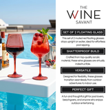 Floating Wine Glasses for Pool - Set of 2-15 OZ (Muted Red)