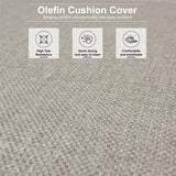 PURPLE LEAF Sanori L-Shaped Patio Couch Set Modular Sofa with Beige Cushions and Ottoman for Backyard