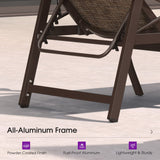 PURPLE LEAF Oversized Chaise Lounge Chair Outdoor Extra Wide Pool Lounge Chairs 5 Adjustable Position with Armrests and Side Table, Aluminum Patio Lounge Chair for Outside, Backyard, Pool