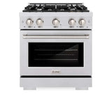 ZLINE 30" Select Dual Fuel Range Gas Cooktop Electric Convection Oven DuraSnow® Stainless Steel HDRS-30