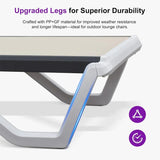 PURPLE LEAF Patio Chaise Lounge Plastic Pool Outdoor Lounge Chair with Aluminum Frame Stackable Patio Tanning Chairs for Poolside Sunbathing Beach Deck Yard