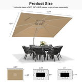PURPLE LEAF Morden White Outdoor Umbrella Premium Aluminum Patio Cantilever Pool Sun Umbrellas