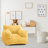 MAXYOYO Kids Bean Bag Chair, Corduroy Bean Bag Couch with Armrests for Children's Room (Light Yellow)