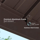 PURPLE LEAF Hardtop Grill Gazebo for Patio Bronze Permanent Metal Roof Outside Sun Shade Outdoor BBQ Canopy with String Lights