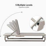 PURPLE LEAF Patio Chaise Lounge with Cushion Aluminum Tanning Chair Lounge Adjustable Reclining Set