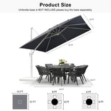 PURPLE LEAF Morden White Outdoor Umbrella Premium Aluminum Patio Cantilever Pool Sun Umbrellas