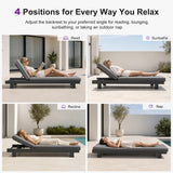 PURPLE LEAF Outdoor Daybed for Patio, Poolside Chaise Lounge Bed with Cushion, Olefin Blend Fabric, Aluminum Frame Sunbed with Side Table for Deck and Backyard