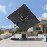 PURPLE LEAF Deluxe Left-Right Tilting Patio Umbrella Outdoor Swivel Cantilever Umbrellas