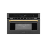 ZLINE 30” Convection Microwave, Black Stainless, Gold MWOZ-30-BS-G