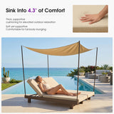 PURPLE LEAF Outdoor Daybed for Patio, Poolside Chaise Lounge Bed with Cushion, Olefin Blend Fabric, Aluminum Frame Sunbed with Side Table for Deck and Backyard
