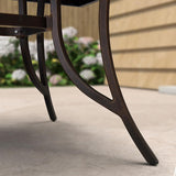 PURPLE LEAF Cast Aluminum Patio Dining Armchairs and Round Table | Rhombus and Square Lattice Designs
