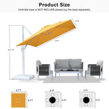 PURPLE LEAF Morden White Outdoor Umbrella Premium Aluminum Patio Cantilever Pool Sun Umbrellas