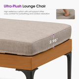 PURPLE LEAF Outdoor Chaise Lounge Patio Lounge Chair Recliner with Side Table and Cushion for Poolside Balcony Backyard