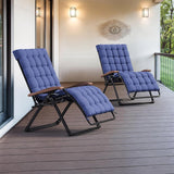 PURPLE LEAF Outdoor Reclining Chair Patio Zero Gravity Chaise Lounge Folding Chair with Removable Cushion Adjustable Headrest for Lawn Camping Beach Pool