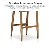 PURPLE LEAF Outdoor Bar Stools Counter Stools Rattan Bar Stools Chair with Backrest for Indoor or Outdoor, Kitchen lsland