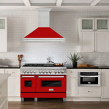 ZLINE 48" Autograph DuraSnow Red Stainless Wall Range Hood 8654SNX-RM-48