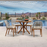 PURPLE LEAF Round & Rectangle Outdoor Dining Table HPL Aluminum Tabletop Modern Dining Table for Deck Kitchen