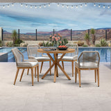 PURPLE LEAF Round & Rectangle Outdoor Dining Table HPL Aluminum Tabletop Modern Dining Table for Deck Kitchen