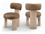 Atelier - Vegan Leather Upholstered Dining Chair (Set of 2) - Painted Natural Frame