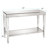 Mirrored Console Table with a Bottom Shelf