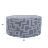 Indoor/Outdoor Universal Round Ottoman Syros Denim Cover Only
