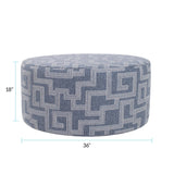Indoor/Outdoor Universal Round Ottoman Syros Denim Cover Only