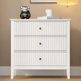 Large Fluted 3 Drawer Dresser, Modern Nightstand Cabinet