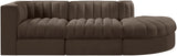 Rummi - Velvet Performance Fabric Upholstered 3 Piece Modular Sectional
